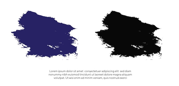Zwarte kleur penseelstreek vector set