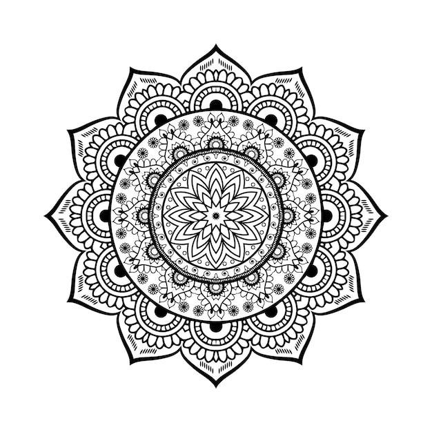 Zwarte kleuren mandala ontwerp om af te drukken, poster, dekking, brochure, flyer, banner, boekomslag. mandala