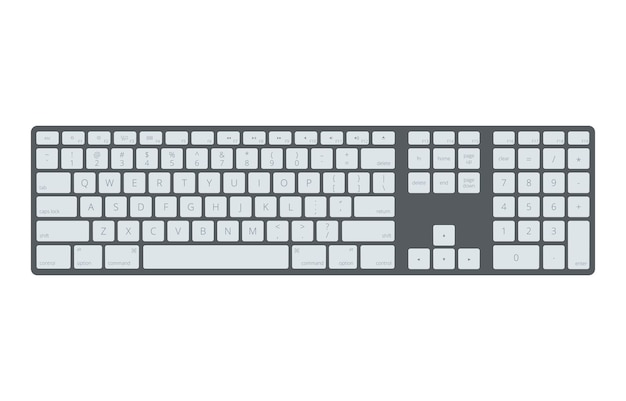Zwarte laptop, computer toetsenbord vector sjabloon geïsoleerd op een witte achtergrond. illustratie van bedieningspaneel voor pc.