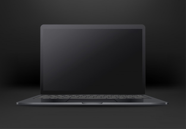 Zwarte laptop met leeg scherm