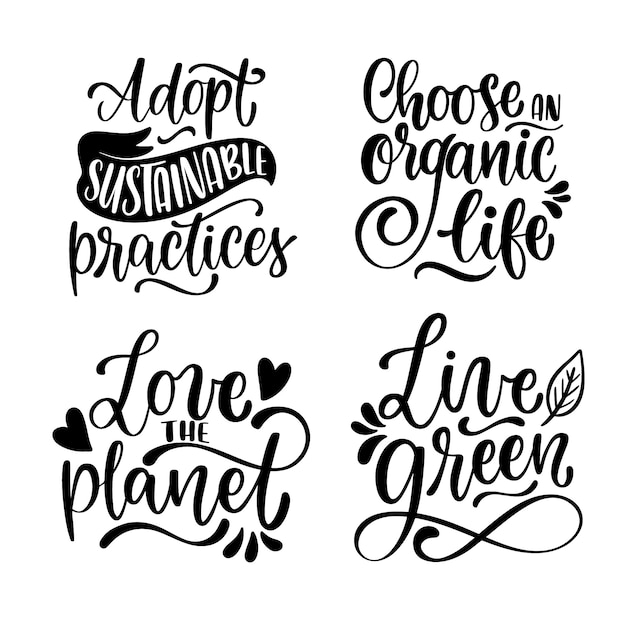 Vector zwarte lettering red de planeet sticker collectie