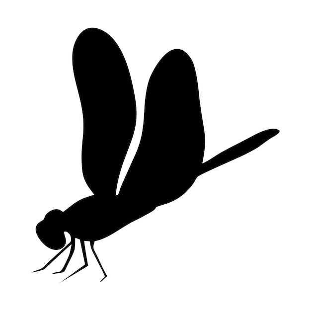 zwarte libellus- of insectensilhouet