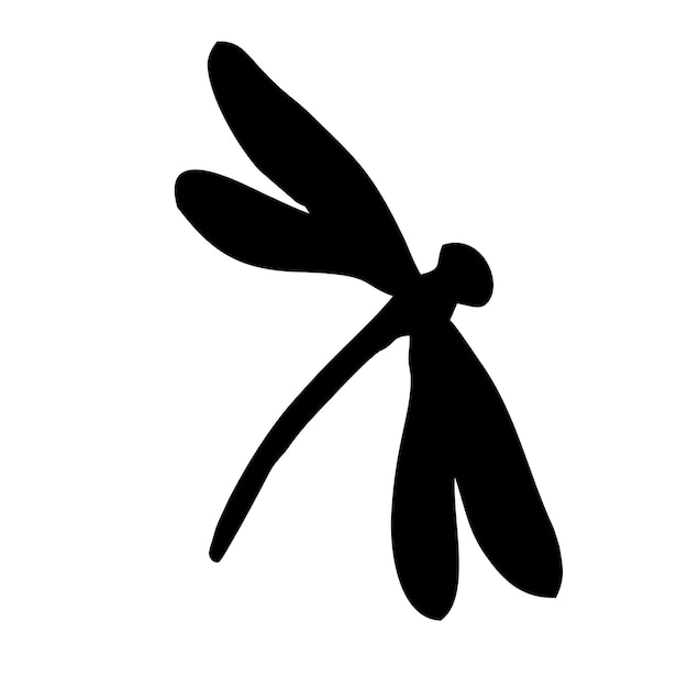 zwarte libellus- of insectensilhouet