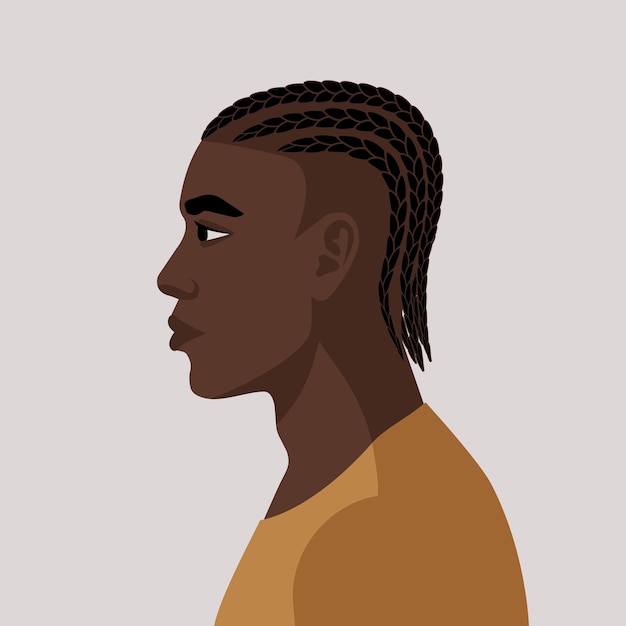 Zwarte man met een Afrikaans gevlochten kapsel