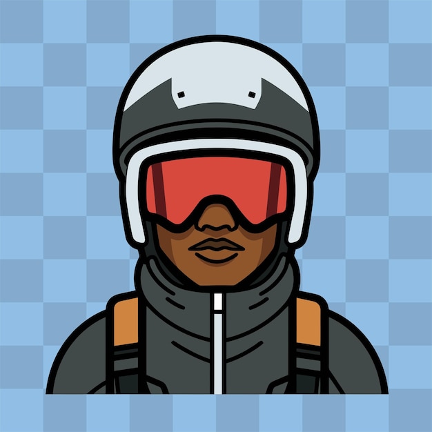 Vector zwarte man met ski-helm icoon vector