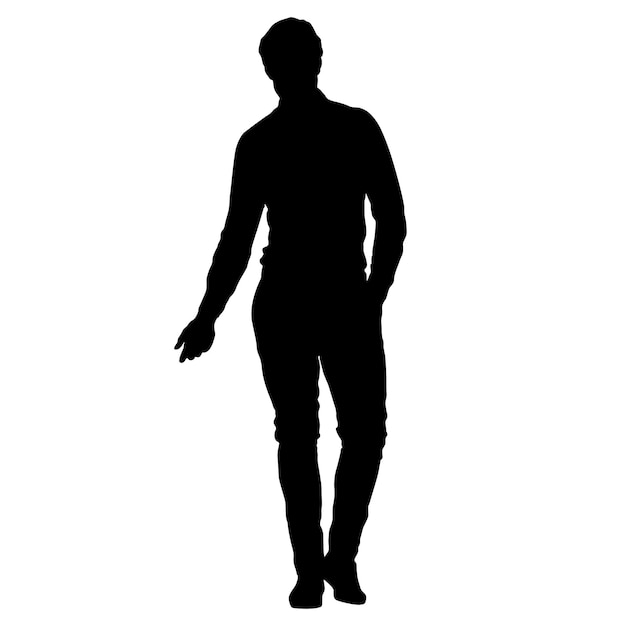 Vector zwarte man silhouet