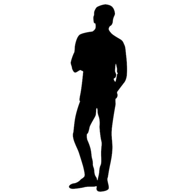 Vector zwarte man silhouet