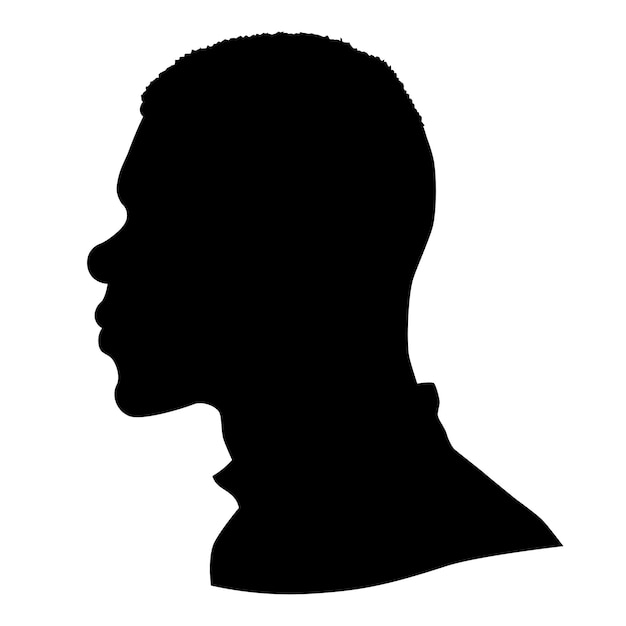 Zwarte mannen Afro-Amerikaans Afrikaans profielfoto silhouet Man vanaf de zijkant met een kort kapsel