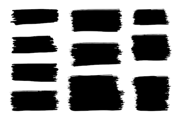 Zwarte noodborstels Grunge textuur Splash Banner vectorillustratie