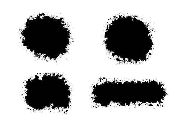 Zwarte noodborstels Grunge textuur Splash Banner vectorillustratie
