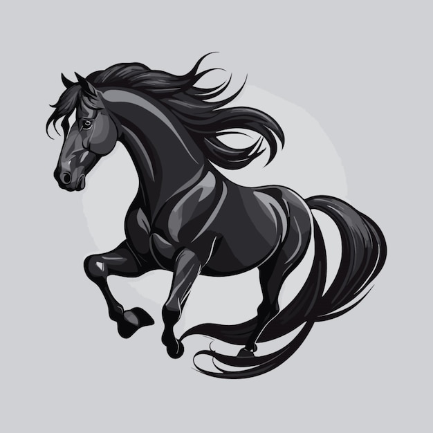 Zwarte paard cartoon vector
