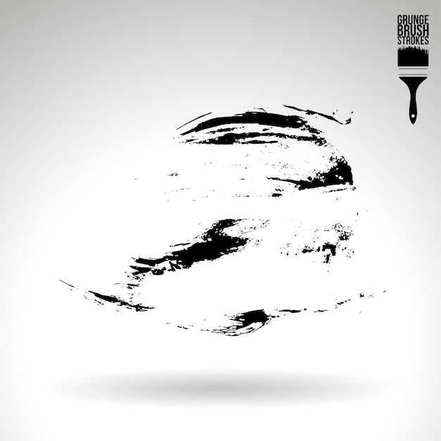 Zwarte penseelstreek en textuur Grunge vector abstract handgeschilderd element