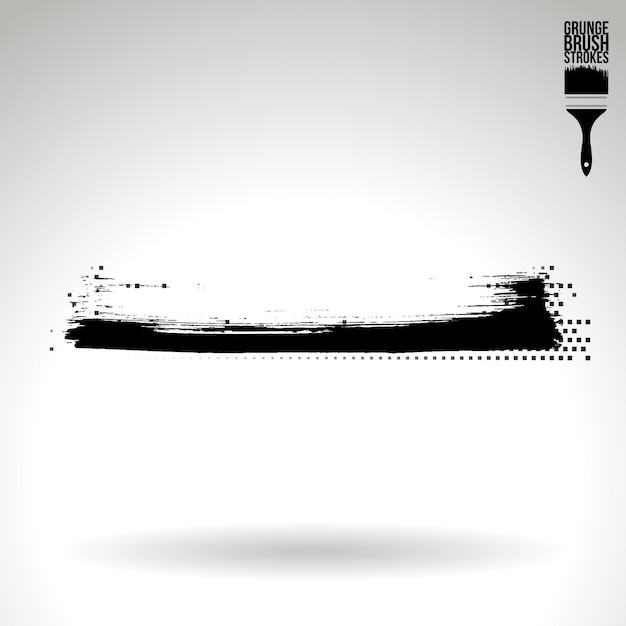 Zwarte penseelstreek en textuur Grunge vector abstract handgeschilderd element