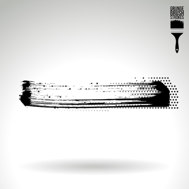 Zwarte penseelstreek en textuur Grunge vector abstracte handgeschilderde element