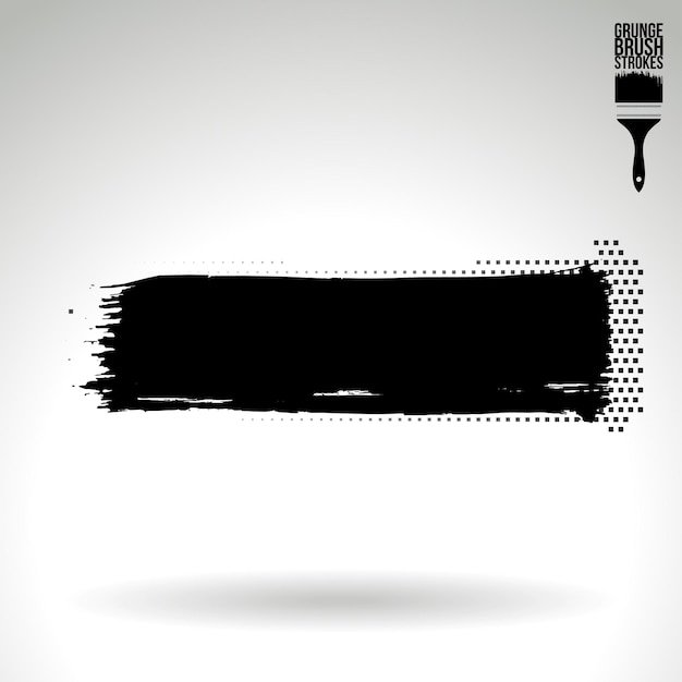 Zwarte penseelstreek en textuur Grunge vector abstracte handgeschilderde element