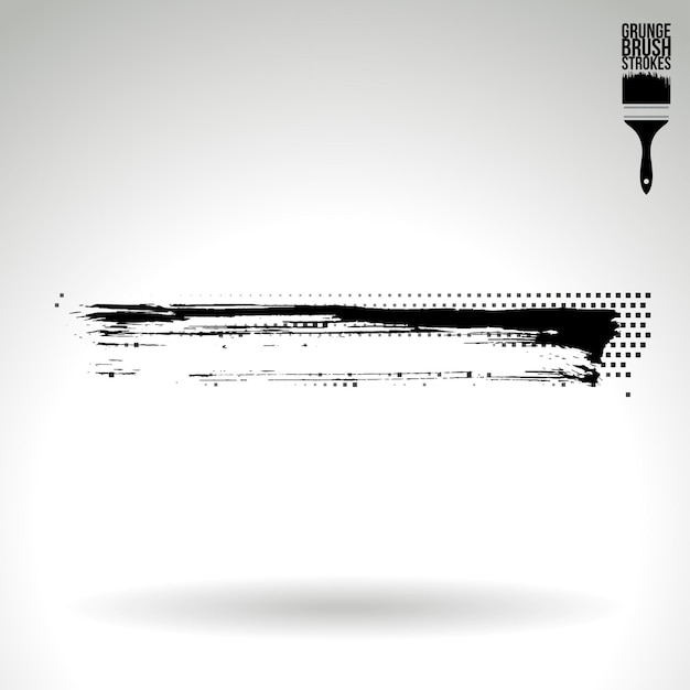 Zwarte penseelstreek en textuur Grunge vector abstracte handgeschilderde element