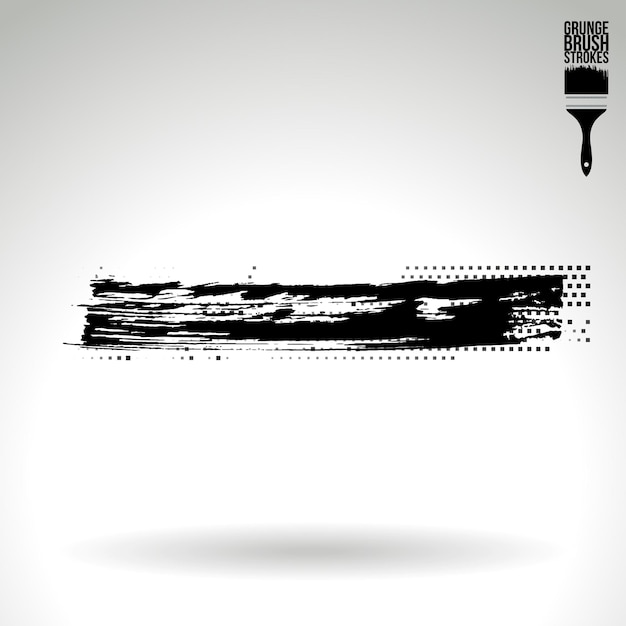 Zwarte penseelstreek en textuur Grunge vector abstracte handgeschilderde element