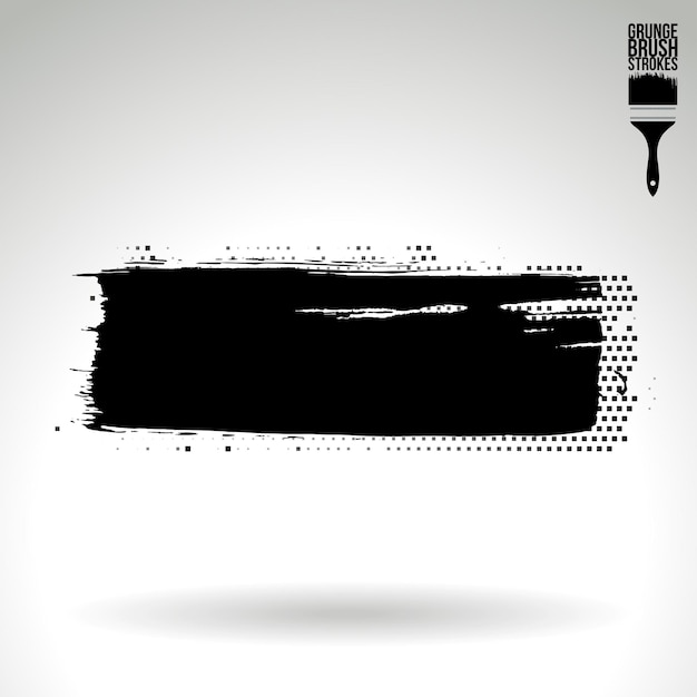 Zwarte penseelstreek en textuur Grunge vector abstracte handgeschilderde element