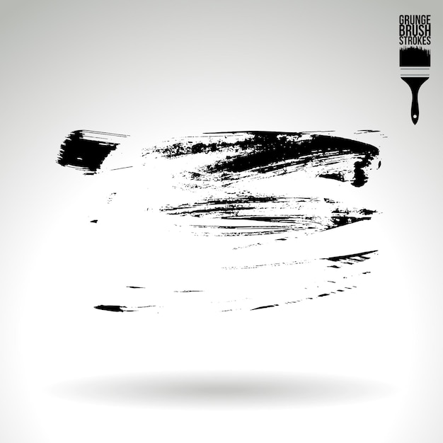 Zwarte penseelstreek en textuur Grunge vector abstracte handgeschilderde element