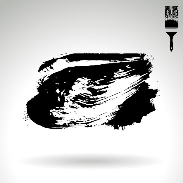 Zwarte penseelstreek en textuur Grunge vector abstracte handgeschilderde element