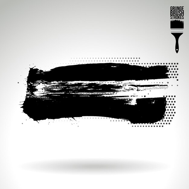 Zwarte penseelstreek en textuur Grunge vector abstracte handgeschilderde element