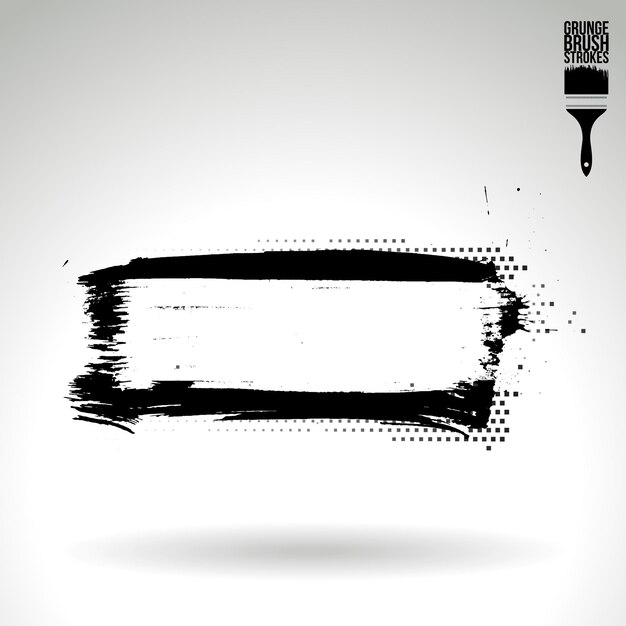 Zwarte penseelstreek en textuur Grunge vector abstracte handgeschilderde element