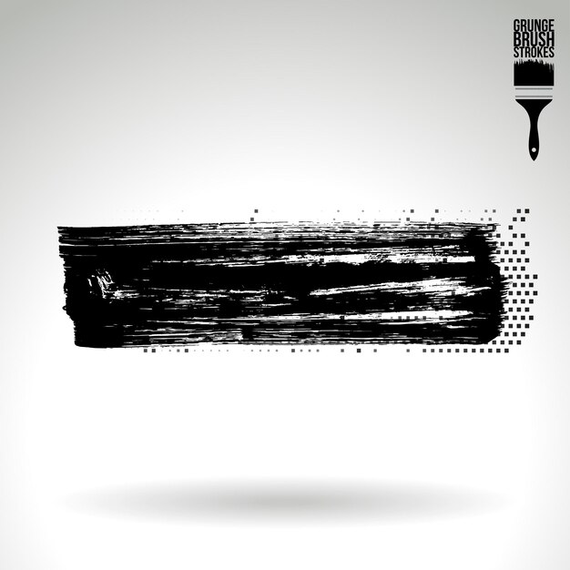 Zwarte penseelstreek en textuur Grunge vector abstracte handgeschilderde element