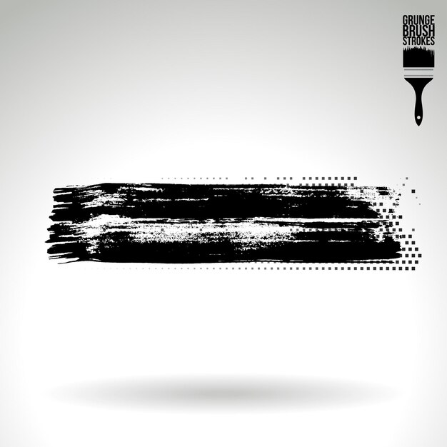 Zwarte penseelstreek en textuur Grunge vector abstracte handgeschilderde element