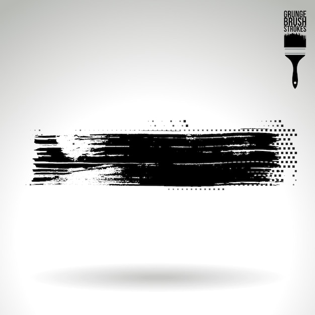 Zwarte penseelstreek en textuur Grunge vector abstracte handgeschilderde element
