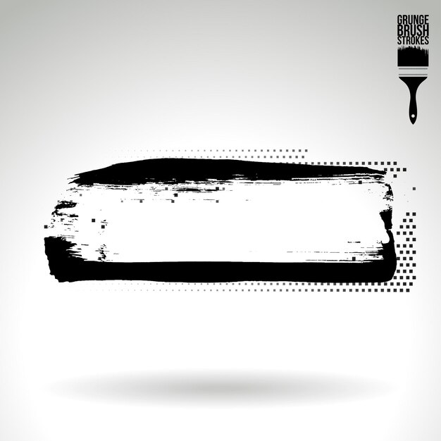 Zwarte penseelstreek en textuur Grunge vector abstracte handgeschilderde element