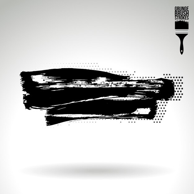 Zwarte penseelstreek en textuur Grunge vector abstracte handgeschilderde element