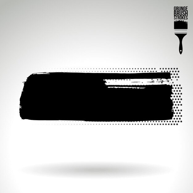 Zwarte penseelstreek en textuur Grunge vector abstracte handgeschilderde element