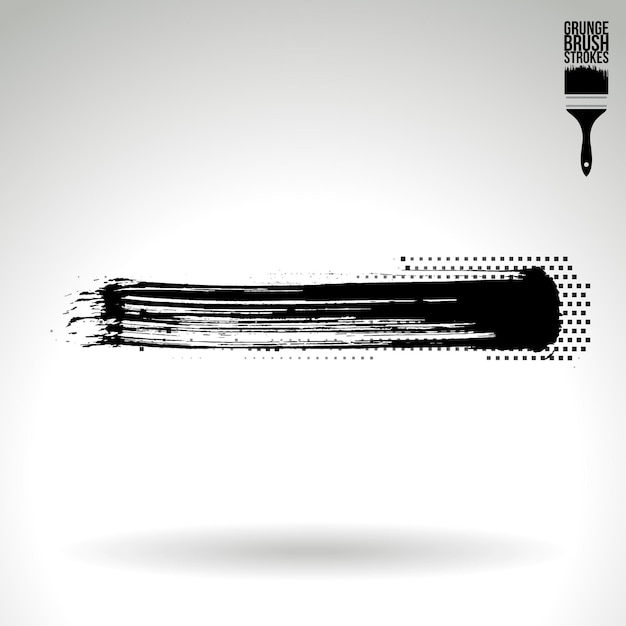 Zwarte penseelstreek en textuur Grunge vector abstracte handgeschilderde element