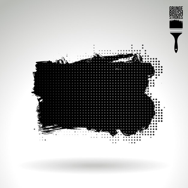 Zwarte penseelstreek en textuur Grunge vector abstracte handgeschilderde element