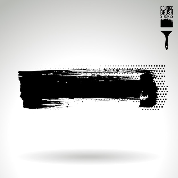Zwarte penseelstreek en textuur Grunge vector abstracte handgeschilderde element