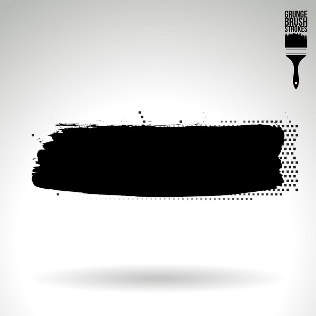 Zwarte penseelstreek en textuur Grunge vector abstracte handgeschilderde element