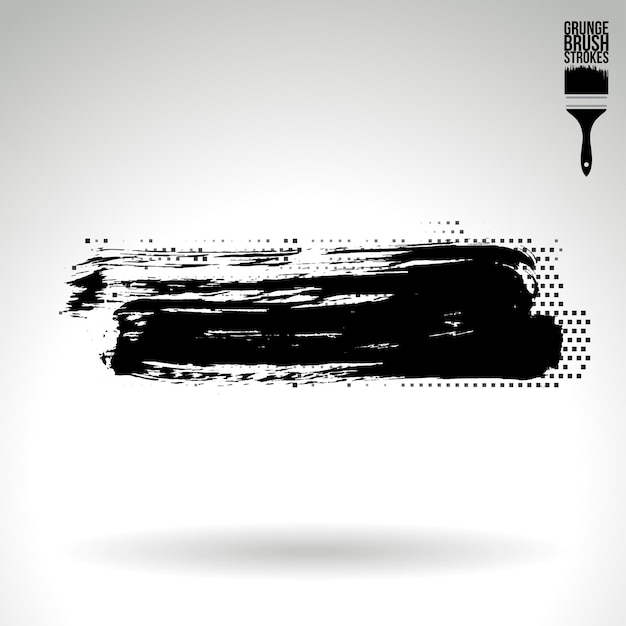 Zwarte penseelstreek en textuur Grunge vector abstracte handgeschilderde element