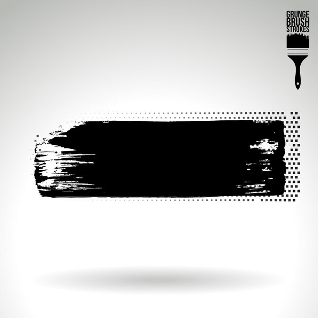 Zwarte penseelstreek en textuur Grunge vector abstracte handgeschilderde element