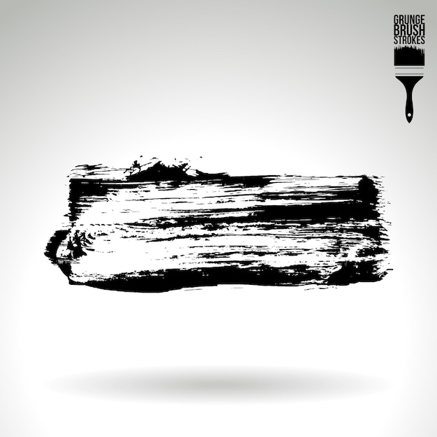 Zwarte penseelstreek en textuur Grunge vector abstracte handgeschilderde element