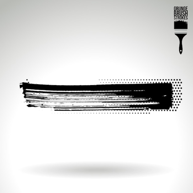 Zwarte penseelstreek en textuur Grunge vector abstracte handgeschilderde element