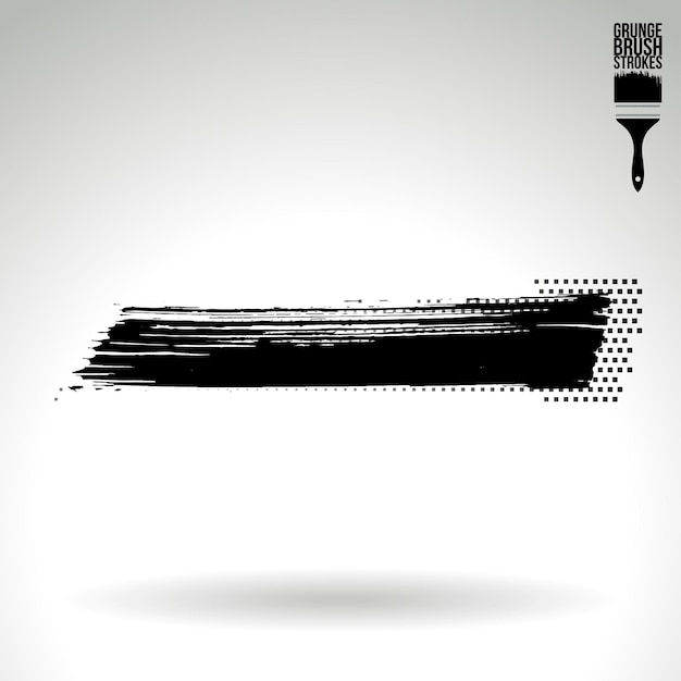 Zwarte penseelstreek en textuur Grunge vector abstracte handgeschilderde element