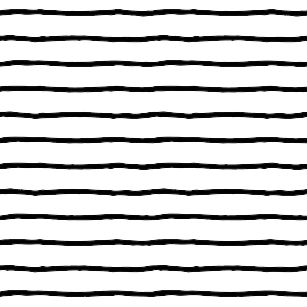 Vector zwarte penseelstreek lijn naadloze patroon achtergrond