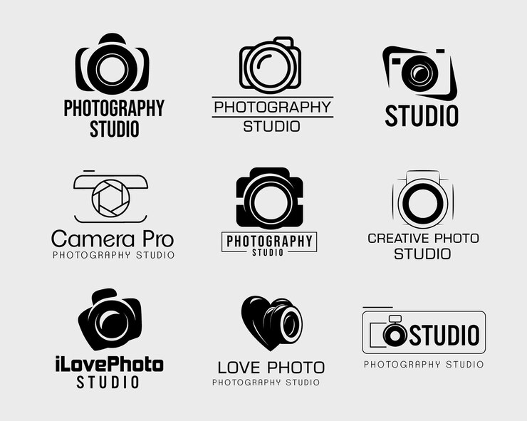 Vector zwarte pictogrammen voor fotografen