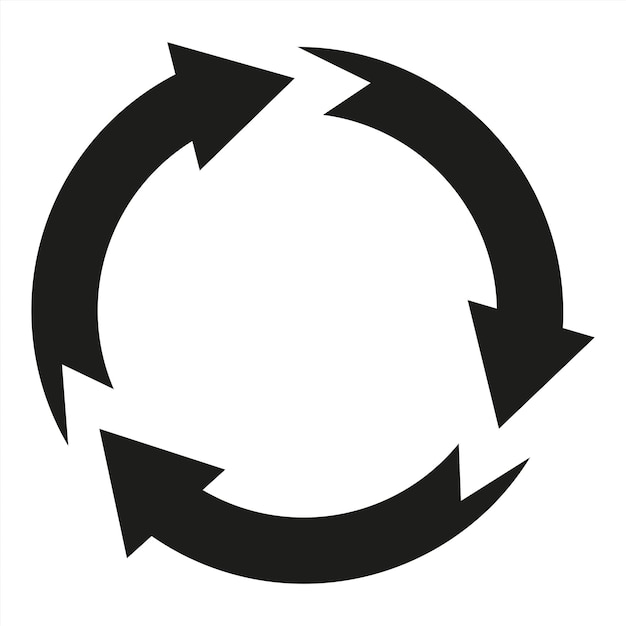 Zwarte pijlen in een dynamisch cirkelvormig patroon geven de vector van de continu bewegende voorraad aan