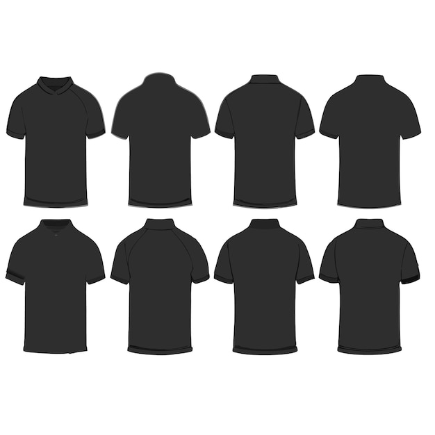 Zwarte polo shirt mockup sjablonen