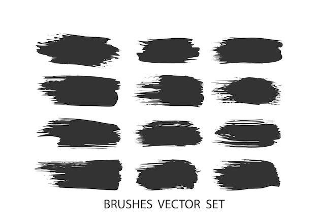 Vector zwarte red brush stroke collectie