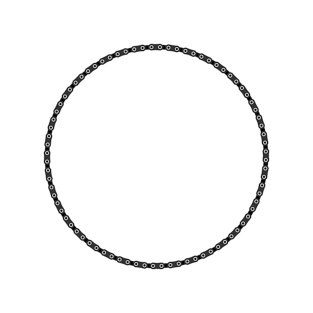 Zwarte ronde ketting cirkelframe platte vectorillustratie geïsoleerd op wit