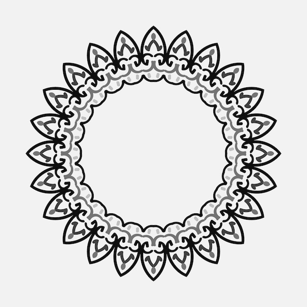 Zwarte ronde mandala op witte geïsoleerde achtergrond Vector boho mandala