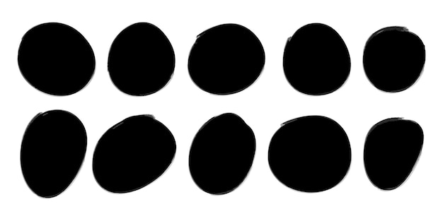 Vector zwarte ronde stickers voor het toevoegen van tekst, het creëren van patronen, het ontwerpen en drukken