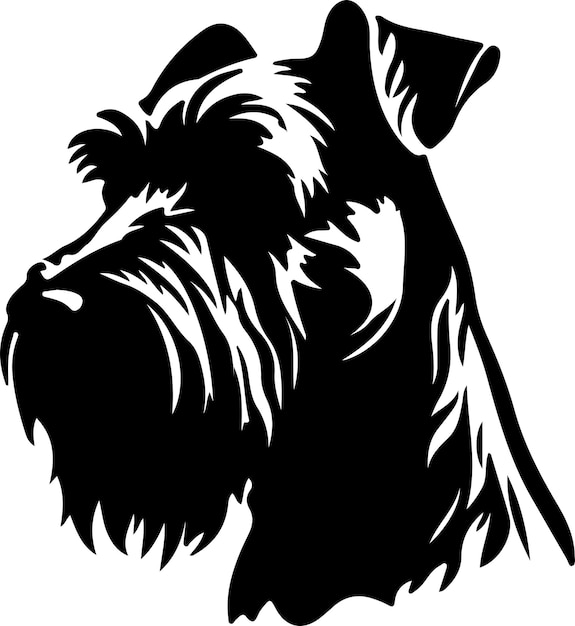 Vector zwarte silhouet van een reusachtige schnauzer met een doorzichtige achtergrond